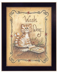 Wash Day 1 Black Framed Print Laundry Wall Art