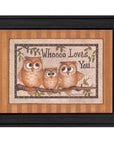 Whoooo Loves You Black Framed Print Wall Art