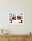 Winter Friends 5 White Framed Print Wall Art