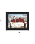 Winter Friends 4 Black Framed Print Wall Art