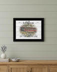 Wildflowers Covered Bridge Black Framed Print Wall Art