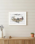 Whats Your Hurry 1 White Framed Print Wall Art