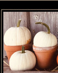 Welcome Pumpkin Shelf 2 Black Framed Print Wall Art