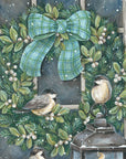 Winter Wreath 1 White Framed Print Wall Art