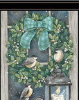 Winter Wreath 2 Black Framed Wall Art