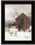 Winter Coat 2 Black Framed Print Wall Art