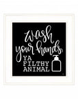 Wash Your Hands 1 White Framed Print Bathroom Wall Art