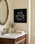 Wash Your Hands 2 Black Framed Print Bathroom Wall Art