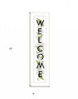 White And Black Floral Welcome Sign Framed Wall Art