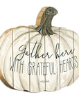 Gather Here With Grateful Hearts 15" X 17" Cream Hanging Dimensional Sculpture