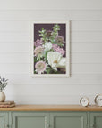 Wild For Plum Bouquet 1 White Framed Print Wall Art
