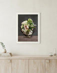 Vintage Floral Tea Pot 2 Black Framed Print Kitchen Wall Art