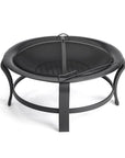 Black Steel Round Wood Burning Fire Pit