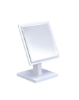 9" Pink Wood Square Freestanding Framed Makeup Shaving Tabletop Mirror