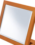 8" Brown Wood Framed Freestanding Makeup Shaving Tabletop Mirror