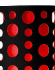 66" Steel Novelty Floor Lamp With Black And Red Drum Shade