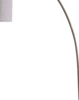 86" Beige And Antique Gold Arched Floor Lamp With Gray Drum Shade
