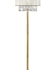 65" Gold And White Novelty Floor Lamp With White Fabric Drum Shade