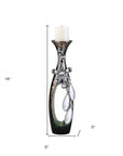 16" Ornate Faux Crystal Tabletop Pillar Candle Holder