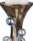 20" Ornate Faux Crystal Tabletop Pillar Candle Holder