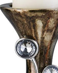 20" Ornate Faux Crystal Tabletop Pillar Candle Holder