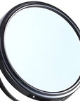 9" Black Round Metal Framed Makeup Shaving Tabletop Mirror