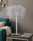 Bling Glam Faux Crystal Rectangular Table Lamp