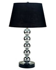 Silver Bauble Table Lamp with Black Shade