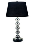 Silver Bauble Table Lamp with Black Shade