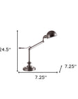 Silver Metal Swing Arm Table Lamp