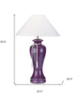 35" Red Burgundy Glaze Ceramic Urn Table Lamp With White Classic Empire Shade