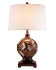 Brown Metallic Mosaic Design Table Lamp