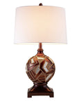 Brown Metallic Mosaic Design Table Lamp