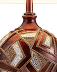 Brown Metallic Mosaic Design Table Lamp