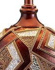Brown Metallic Mosaic Design Table Lamp
