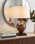 Brown Metallic Mosaic Design Table Lamp