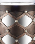 22" Bronze and Silver with Pearls Tabletop Hurricane Candle Holder