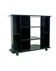 35" Black Open Shelving TV Stand