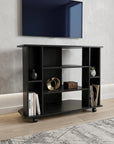 35" Black Open Shelving TV Stand