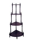 39" Brown Wood Four Tier Corner Bookcase