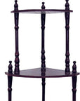 39" Brown Wood Four Tier Corner Bookcase
