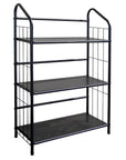 37" Black Metal Three Tier Bookcase