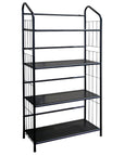49" Black Metal Four Tier Bookcase