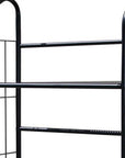 64" Black Metal Five Tier Bookcase