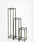 Set of Three Black And Gold Metal Garden Accents Accessories