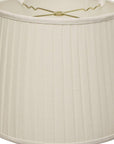 16" White Linen Lampshade with Side Pleats