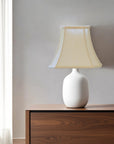 White Monay Shantung Silk Bell Lamp Shade
