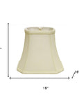 16" Ivory Slanted Rectangle Bell Monay Shantung Lampshade