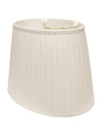 16" White Slanted Oval Linen Lampshade