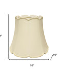 16" Ivory Empire Slanted Cylinder Scroll Edge Silk Lampshade